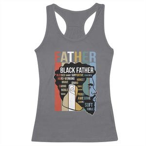 African American Black Father Racerback Tank Top Fathers Day Juneteenth TS11 Charcoal Print Your Wear