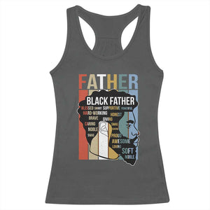 African American Black Father Racerback Tank Top Fathers Day Juneteenth TS11 Dark Heather Print Your Wear