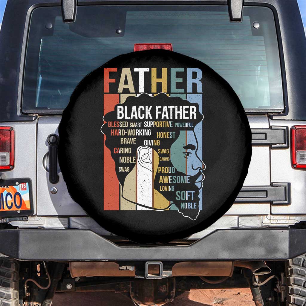 African American Black Father Spare Tire Cover Fathers Day Juneteenth TS11 No hole Black Print Your Wear