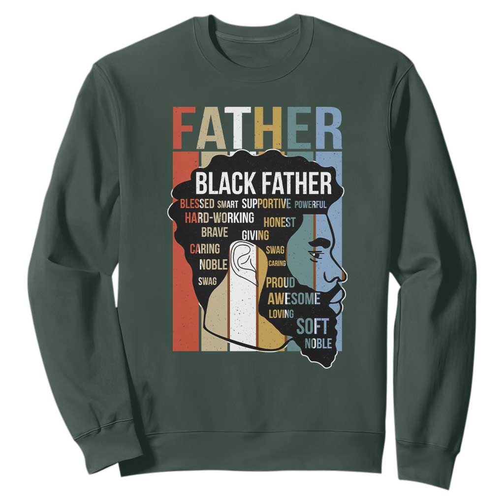 African American Black Father Sweatshirt Fathers Day Juneteenth TS11 Dark Forest Green Print Your Wear