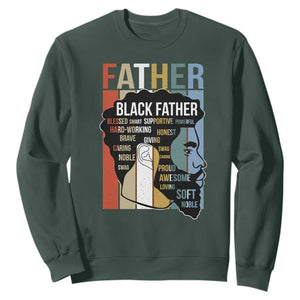 African American Black Father Sweatshirt Fathers Day Juneteenth TS11 Dark Forest Green Print Your Wear