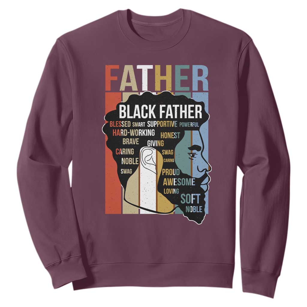 African American Black Father Sweatshirt Fathers Day Juneteenth TS11 Maroon Print Your Wear