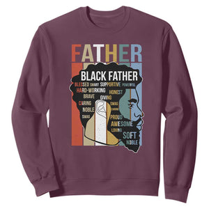 African American Black Father Sweatshirt Fathers Day Juneteenth TS11 Maroon Print Your Wear
