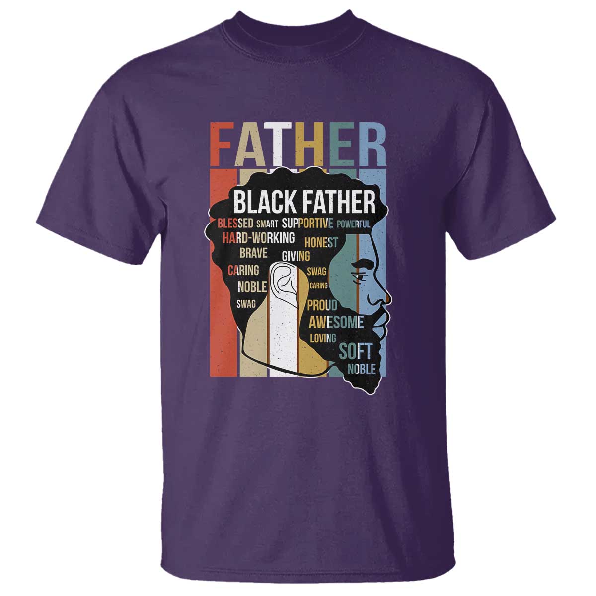 African American Black Father T Shirt Fathers Day Juneteenth TS11 Purple Print Your Wear