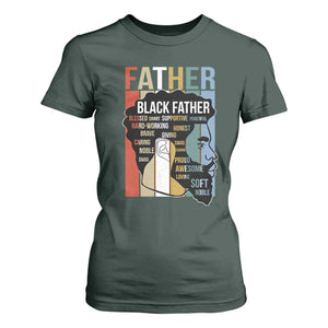 African American Black Father T Shirt For Women Fathers Day Juneteenth TS11 Dark Forest Green Print Your Wear