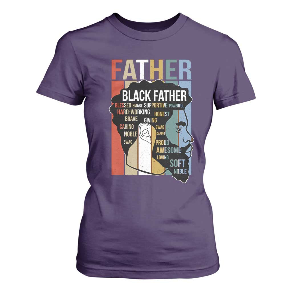 African American Black Father T Shirt For Women Fathers Day Juneteenth TS11 Purple Print Your Wear