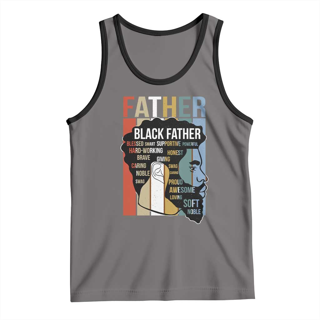 African American Black Father Tank Top Fathers Day Juneteenth TS11 Deep Heather Black Print Your Wear