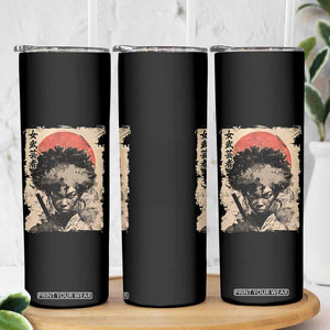 African American Female Samurai Warrior Skinny Tumbler Japanese Art Black Onna Bugeisha TS11 Print Your Wear