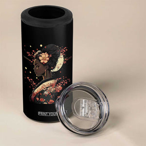 African American Geisha Kimono Blasian Japanese Sakura 4 in 1 Can Cooler Tumbler TS11 Print Your Wear