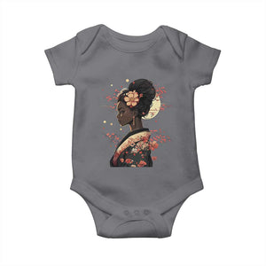 African American Geisha Kimono Blasian Japanese Sakura Baby Onesie TS11 Charcoal Print Your Wear