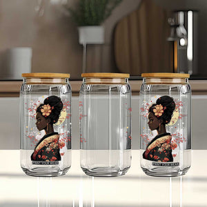African American Geisha Kimono Blasian Japanese Sakura Glass Can TS11 Print Your Wear