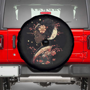 African American Geisha Kimono Blasian Japanese Sakura Spare Tire Cover TS11 Black Print Your Wear