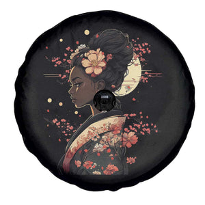 African American Geisha Kimono Blasian Japanese Sakura Spare Tire Cover TS11 Print Your Wear