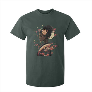 African American Geisha Kimono Blasian Japanese Sakura T Shirt For Kid TS11 Dark Forest Green Print Your Wear