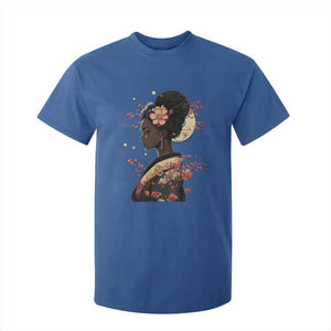 African American Geisha Kimono Blasian Japanese Sakura T Shirt For Kid TS11 Royal Blue Print Your Wear