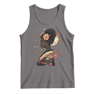 African American Geisha Kimono Blasian Japanese Sakura Tank Top TS11 Deep Heather Print Your Wear