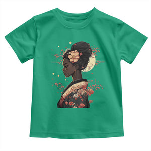 African American Geisha Kimono Blasian Japanese Sakura Toddler T Shirt TS11 Irish Green Print Your Wear