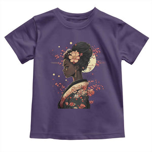 African American Geisha Kimono Blasian Japanese Sakura Toddler T Shirt TS11 Purple Print Your Wear