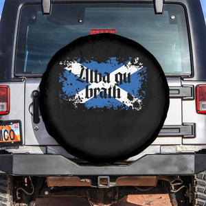 Alba Gu Brath Spare Tire Cover Vintage Scottish Scotland Flag Saltire TS11 No hole Black Print Your Wear