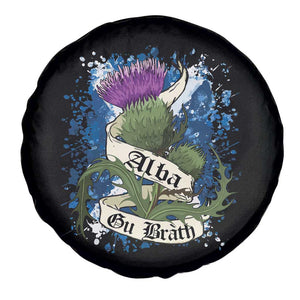 Alba Gu Brath Spare Tire Cover Vintage Thistle Flower Scottish Scotland Flag Saltire TS11 Print Your Wear