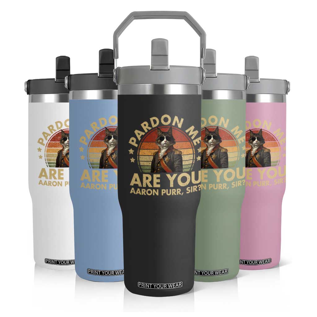 Alexander Hamilton Cat Flip Straw Tumbler Funny Gifts For Fans Cat Lovers TS10 Print Your Wear