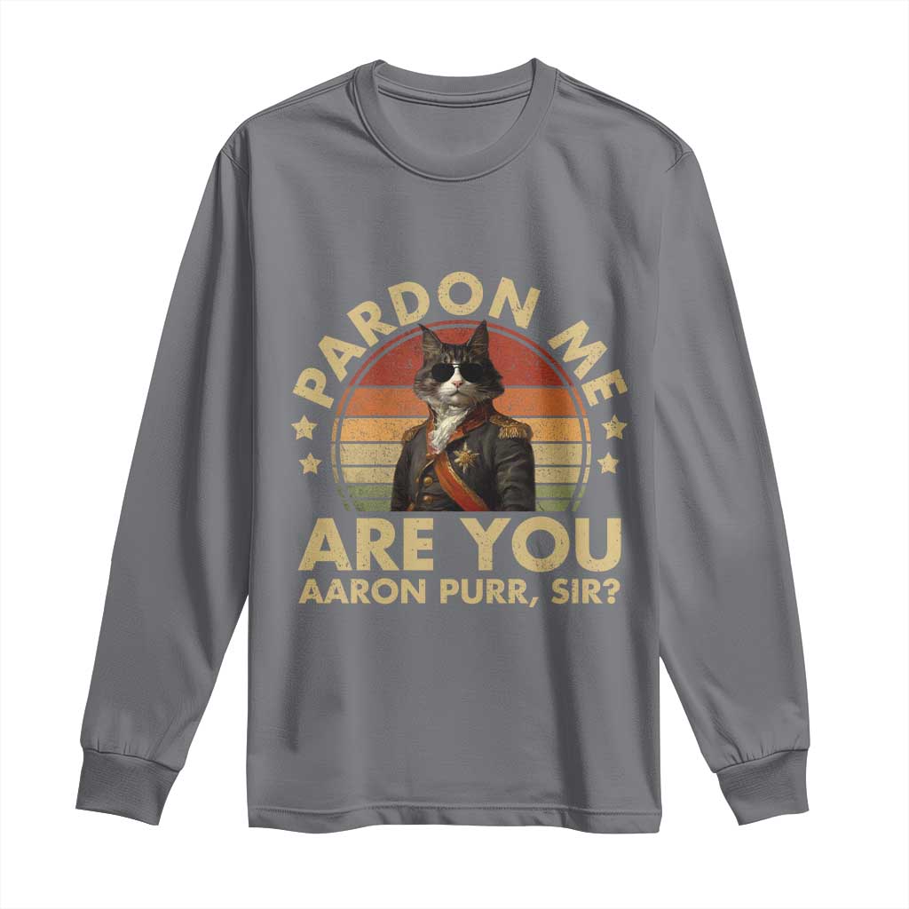 Alexander Hamilton Cat Long Sleeve Shirt Funny Gifts For Fans Cat Lovers TS10 Charcoal Print Your Wear