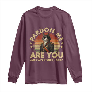 Alexander Hamilton Cat Long Sleeve Shirt Funny Gifts For Fans Cat Lovers TS10 Maroon Print Your Wear