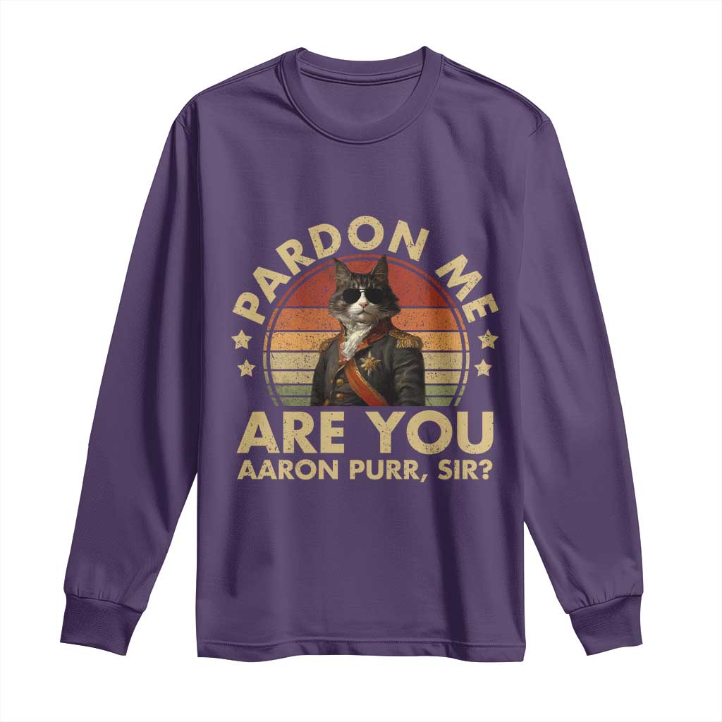 Alexander Hamilton Cat Long Sleeve Shirt Funny Gifts For Fans Cat Lovers TS10 Purple Print Your Wear