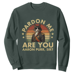 Alexander Hamilton Cat Sweatshirt Funny Gifts For Fans Cat Lovers TS10 Dark Forest Green Print Your Wear