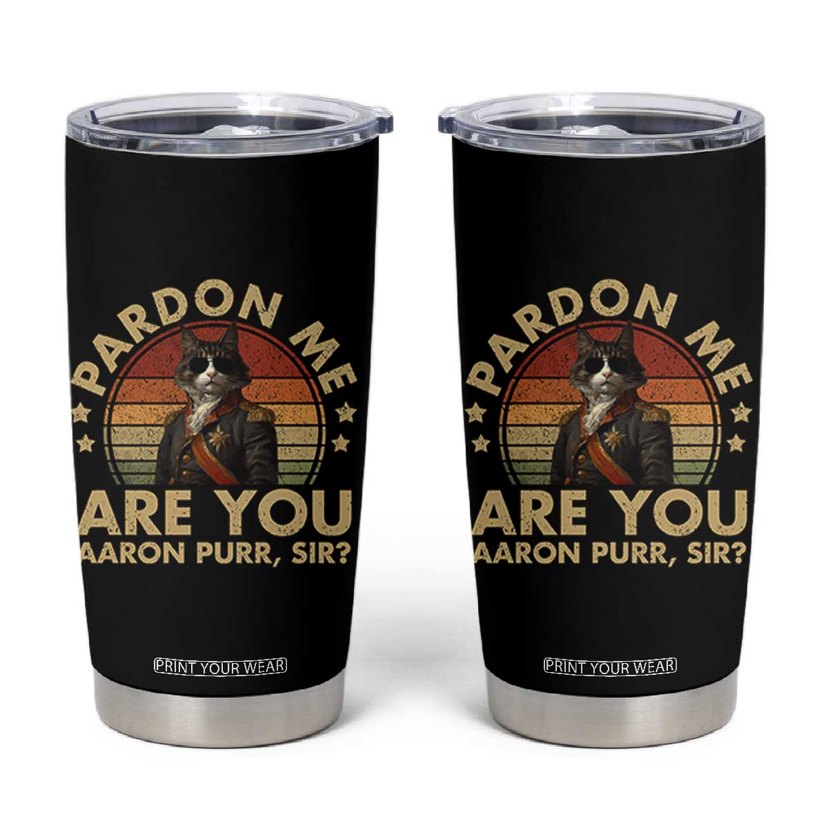 Alexander Hamilton Cat Tumbler Cup Funny Gifts For Fans Cat Lovers TS10 Black Print Your Wear