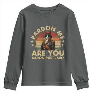 Alexander Hamilton Cat Youth Sweatshirt Funny Gifts For Fans Cat Lovers TS10 Dark Heather Print Your Wear