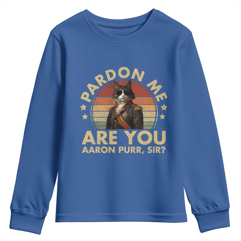 Alexander Hamilton Cat Youth Sweatshirt Funny Gifts For Fans Cat Lovers TS10 Royal Blue Print Your Wear