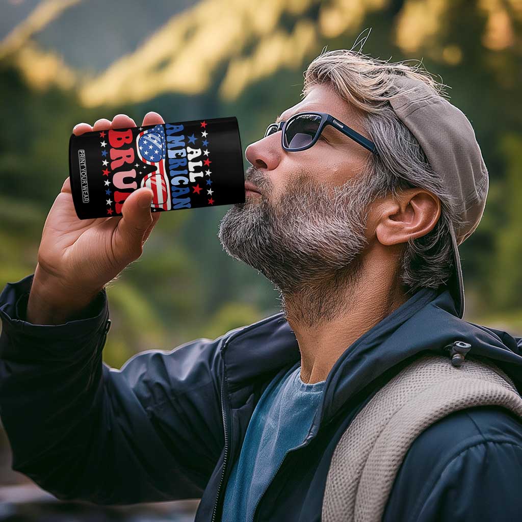 All American Bruh Patriotic 4th Of July 4 in 1 Can Cooler Tumbler USA Flag Sunglasses Teens Kids TS10 Print Your Wear