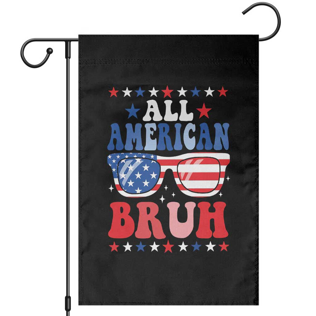 All American Bruh Patriotic 4th Of July Garden Flag USA Flag Sunglasses Teens Kids TS10 Black Print Your Wear