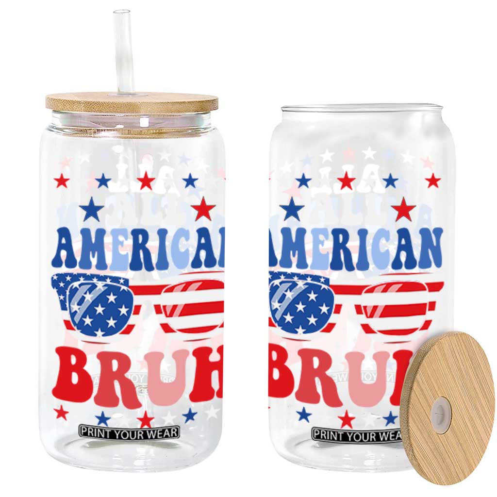 All American Bruh Patriotic 4th Of July Glass Can USA Flag Sunglasses Teens Kids TS10 Black Print Your Wear