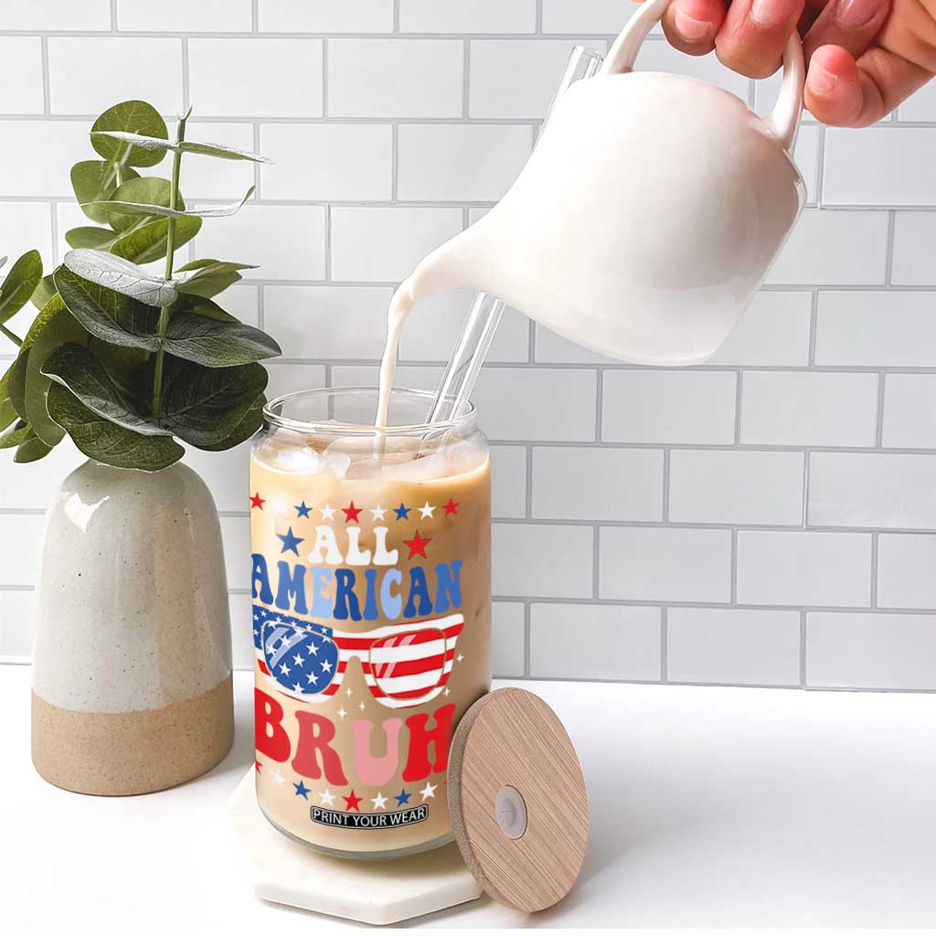 All American Bruh Patriotic 4th Of July Glass Can USA Flag Sunglasses Teens Kids TS10 Print Your Wear