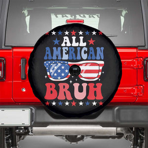 All American Bruh Patriotic 4th Of July Spare Tire Cover USA Flag Sunglasses Teens Kids TS10 Black Print Your Wear