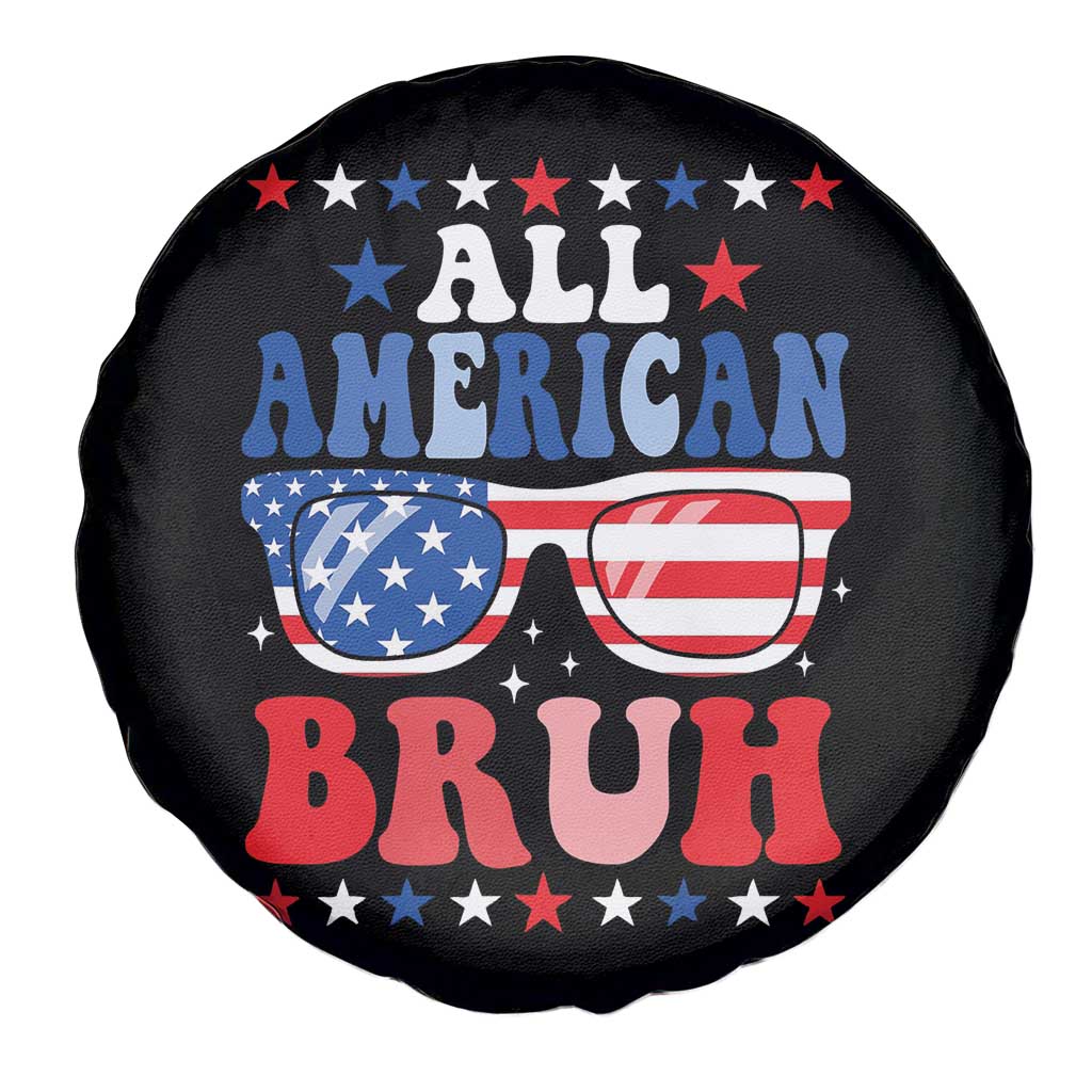 All American Bruh Patriotic 4th Of July Spare Tire Cover USA Flag Sunglasses Teens Kids TS10 Print Your Wear
