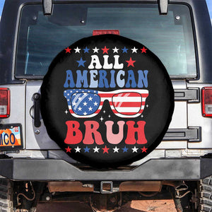 All American Bruh Patriotic 4th Of July Spare Tire Cover USA Flag Sunglasses Teens Kids TS10 No hole Black Print Your Wear