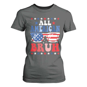 All American Bruh Patriotic 4th Of July T Shirt For Women USA Flag Sunglasses Teens Kids TS10 Dark Heather Print Your Wear