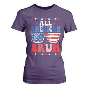 All American Bruh Patriotic 4th Of July T Shirt For Women USA Flag Sunglasses Teens Kids TS10 Purple Print Your Wear