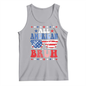 All American Bruh Patriotic 4th Of July Tank Top USA Flag Sunglasses Teens Kids TS10 Athletic Heather Print Your Wear