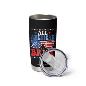 All American Bruh Patriotic 4th Of July Tumbler Cup USA Flag Sunglasses Teens Kids TS10 Print Your Wear