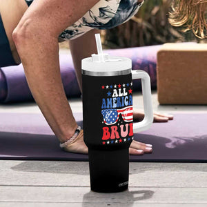 All American Bruh Patriotic 4th Of July Tumbler With Handle USA Flag Sunglasses Teens Kids TS10 Print Your Wear