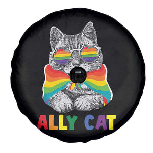 Ally Cat with Pride Cape Spare Tire Cover Rainbow LGBTQ+ Support TS02 Print Your Wear