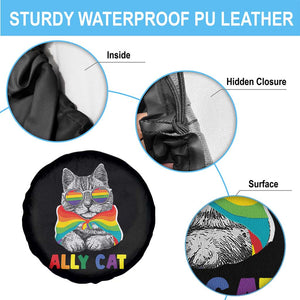 Ally Cat with Pride Cape Spare Tire Cover Rainbow LGBTQ+ Support TS02 Print Your Wear