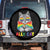 Ally Cat with Pride Cape Spare Tire Cover Rainbow LGBTQ+ Support TS02 No hole Black Print Your Wear
