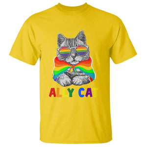 Ally Cat with Pride Cape T Shirt Rainbow LGBTQ+ Support TS02 Daisy Print Your Wear