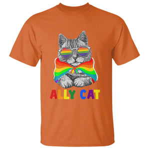 Ally Cat with Pride Cape T Shirt Rainbow LGBTQ+ Support TS02 Orange Print Your Wear