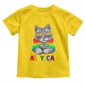 Ally Cat with Pride Cape Toddler T Shirt Rainbow LGBTQ+ Support TS02 Daisy Print Your Wear